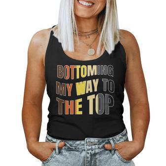 Bottoming My Way To Top Gay Bear Rainbow Flag Cruising Women Tank Top - Monsterry AU