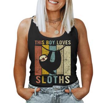 This Boy Loves Sloths Boys Sloth Women Tank Top - Thegiftio UK