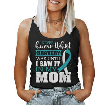Bravery Mom Cervical Cancer Awareness Ribbon Women Tank Top - Monsterry