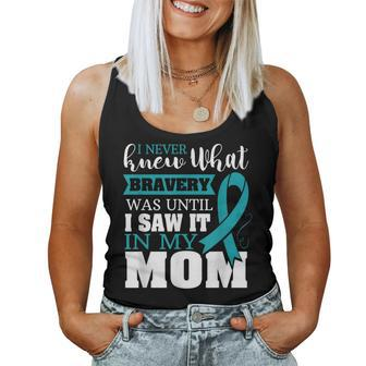 Bravery Mom Ovarian Cancer Awareness Ribbon Women Tank Top - Monsterry