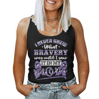 Bravery In My Mom Stomach Cancer Awareness Ribbon Women Tank Top - Monsterry DE