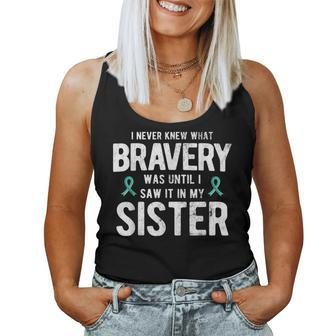 Bravery Was Until I Saw It In My Sister Ovarian Cancer Women Tank Top - Monsterry