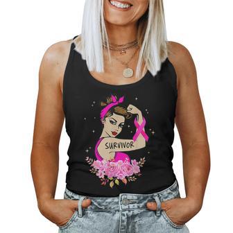 Breast Cancer Survivor Rosie Riveter Pink Awareness Women Women Tank Top - Monsterry