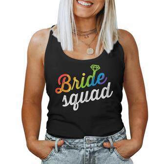 Bride Squad Lgbt Rainbow Flag Lesbian Bachelorette Party Women Tank Top - Monsterry