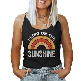 Bring On The Sunshine Vintage Rainbow Retro Sunshine Women Tank Top - Monsterry CA