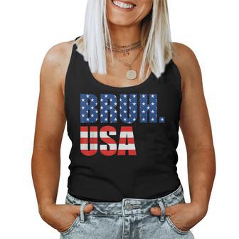 Bruh Usa 4Th Of July Patriotic American Flag Happy Women Women Tank Top - Monsterry