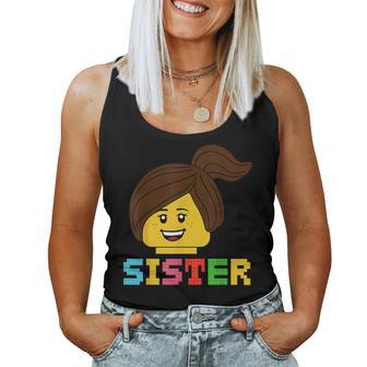 Building Bricks Blocks Sister Master Builder Family Matching Women Tank Top - Seseable