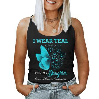 Butterfly For My Daughter Support Cervical Cancer Awareness Women Tank Top - Monsterry