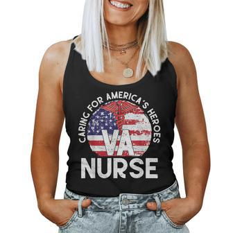 Caring For America's Heroes Patriotic Va Nurse Nurse Week Women Tank Top | Mazezy CA