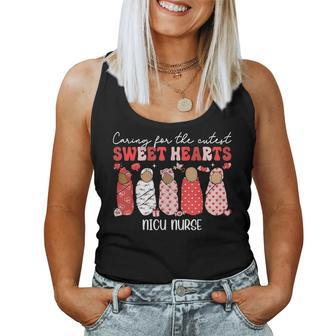Caring For The Cutest Sweethearts Nicu Nurse Valentines Day Women Tank Top | Mazezy