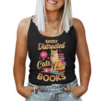 Cat For Book Lover Cats And Books Women Tank Top - Seseable