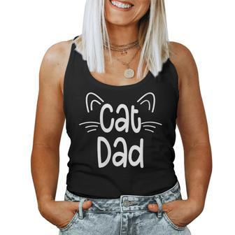 Cat Dad Cute Fathers Day For Cat Lover Father Love Cats Women Tank Top - Monsterry UK