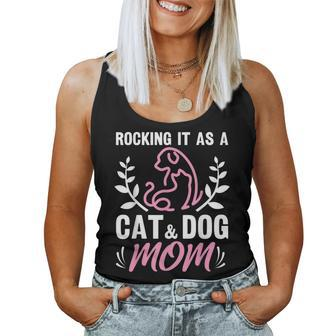 Cat And Dog Mom Fur Mama Mother's Day Women Tank Top - Seseable