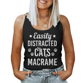 Cat Lover Macrame Lover Cats And Macrame Cat Women Tank Top - Monsterry UK