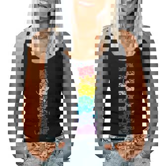 Cat Stack Rainbow Gay Pride Cute Lgbt Animal Pet Lover Women Tank Top - Cadeauxyz
