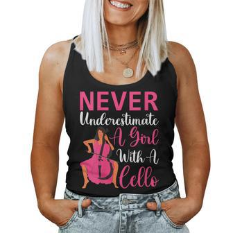 Cello Player Never Underestimate A Girl With A Cello Women Tank Top - Seseable