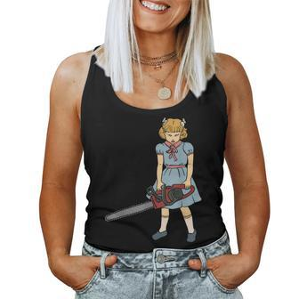 Chainsaw Girl Gothic Punk Goth Horror Fan Saw Chainsaws Women Tank Top - Monsterry UK
