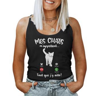 Chat Humour Drôle Fille Mes Chats M'appellent Women Tank Top - Cadeauxyz