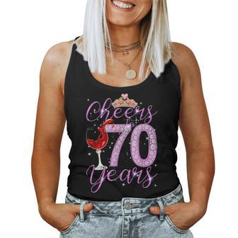 Cheers To 70 Years Old Happy 70Th Birthday Queen Women Women Tank Top - Monsterry AU