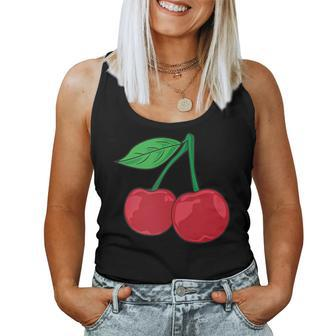 Cherry Pocket Fruit Lover Sweet Bomb Farmer Red Cherries Women Tank Top - Monsterry