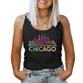 Chicago Illinois Skyline City Souvenir Girls Women Tank Top - Monsterry DE
