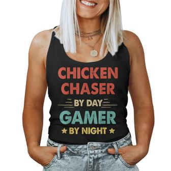 Chicken Chaser By Day Gamer By Night Women Tank Top - Monsterry