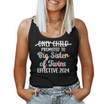 Only Child Promoted To Big Sister Of Twins Effective 2024 Women Tank Top - Monsterry