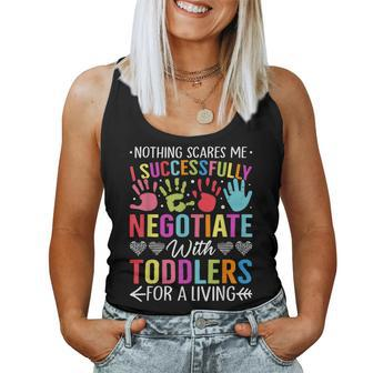Childcare Teacher Negotiate With Toddlers Daycare Provider Women Tank Top - Seseable