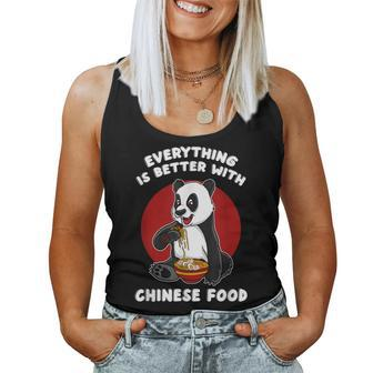Chinese Food Lover Cute Panda Bear Noodle Asian Fun Foodie Women Tank Top - Thegiftio UK