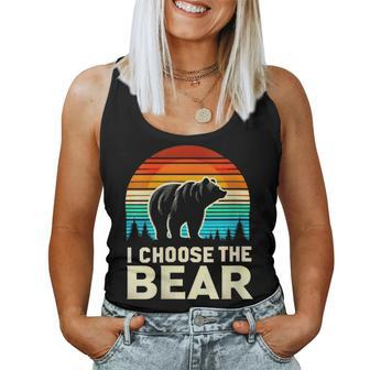 I Choose The Bear Vintage Sunset Women Tank Top - Monsterry CA