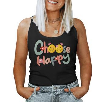 Choose Happy Positive Message Saying Quote Women Tank Top | Mazezy