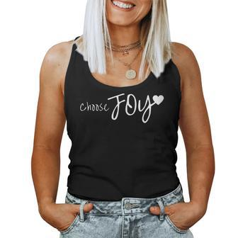 Choose Joy Heart Inspirational Motivational Women Tank Top - Monsterry