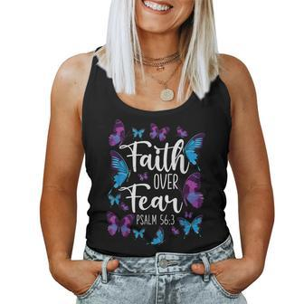 Christian Bible Verse Quote Butterfly Psalm 563 Women Tank Top - Monsterry