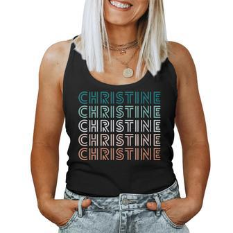 Christine Name Retro Color Woman Women Tank Top - Monsterry DE