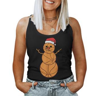 Christmas Basketball Snowman Ball Player Boy Girl Women Tank Top - Monsterry UK