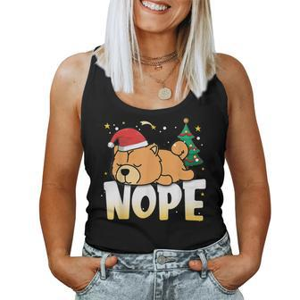 Christmas Chow Chow Nope Lazy Dog Boys Girls Clothing Women Tank Top - Monsterry UK