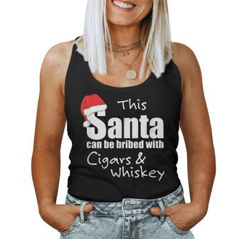 Christmas Santa Can Be Bribed Claus Cigars And Whiskey Women Tank Top - Monsterry UK