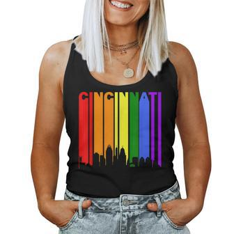 Cincinnati Ohio Downtown Rainbow Lgbt Gay Pride Women Tank Top - Monsterry AU