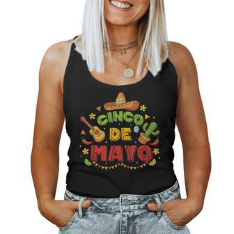Cinco De Mayo Matching Family Mexican Guitar Fiesta Cactus Women Tank Top - Monsterry CA