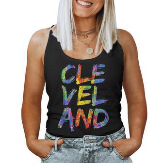 Cleveland Colorful Box City Pride Rainbow Cleveland Women Tank Top - Monsterry