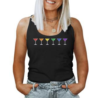 Cocktail Rainbow Flag Lgbt Pride Month Subtle Gay Rights Women Tank Top - Monsterry CA