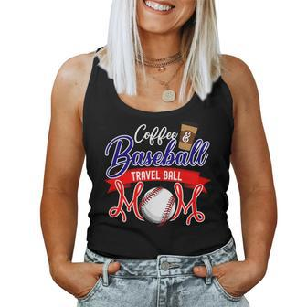 Coffee & Baseball Travel Ball Mom Women Tank Top - Monsterry CA