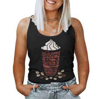 Coffee Bean Funky Whipped Cream Iced Coffee Lover Coffee Cup Women Tank Top - Monsterry UK