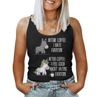 Before Coffee I Hate Everyone After I Feel Good About Hating Women Tank Top - Monsterry UK