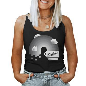 Coffee Lovers Black Coffee Rainbow With Cream Clouds Women Tank Top - Monsterry