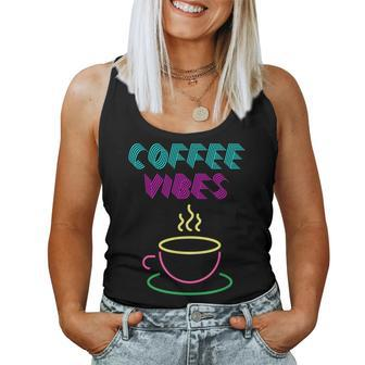 Coffee Vibes Groovy 80'S Eighties Retro Vintage Latte Cafe Women Tank Top - Monsterry UK