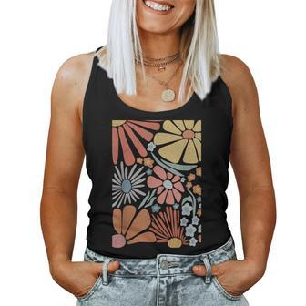 Colorful Summer Groovy Floral Colorful Retro Flowers Women Tank Top - Thegiftio UK