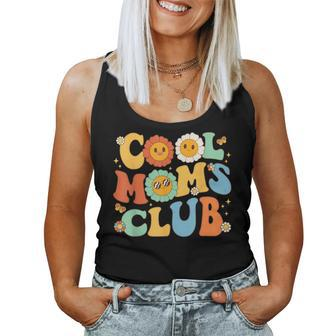 Cool Moms Club Groovy Mother's Day Floral Flower Women Tank Top - Seseable