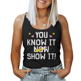 Cool Teacher Testing For Test Day Math Science Women Tank Top - Seseable