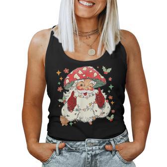 Cool Vintage Christmas Mushroom Santa Claus Face Women Tank Top - Thegiftio UK